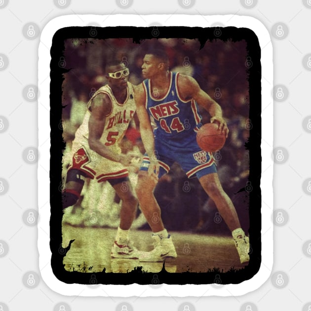 Derrick Coleman vs Horace Grant - Young DC Battling Horace Sticker by Wendyshopart